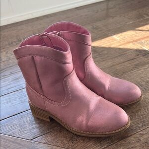 Nordstrom Rack Pink Metallic Ankle Boots for Girl’s 13M